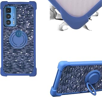 Case for Motorola Edge 20 Pro Case Compatible with Motorola Edge 20 Pro Phone Case PC backplane + Silicone Soft Frame Cover [360 Metal Ring, Magnetic Car Mount] TZZH-LAN