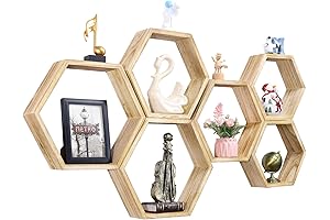 Hexagon Shelving Splendor: Floating Geometric Shelves for a Chic Display