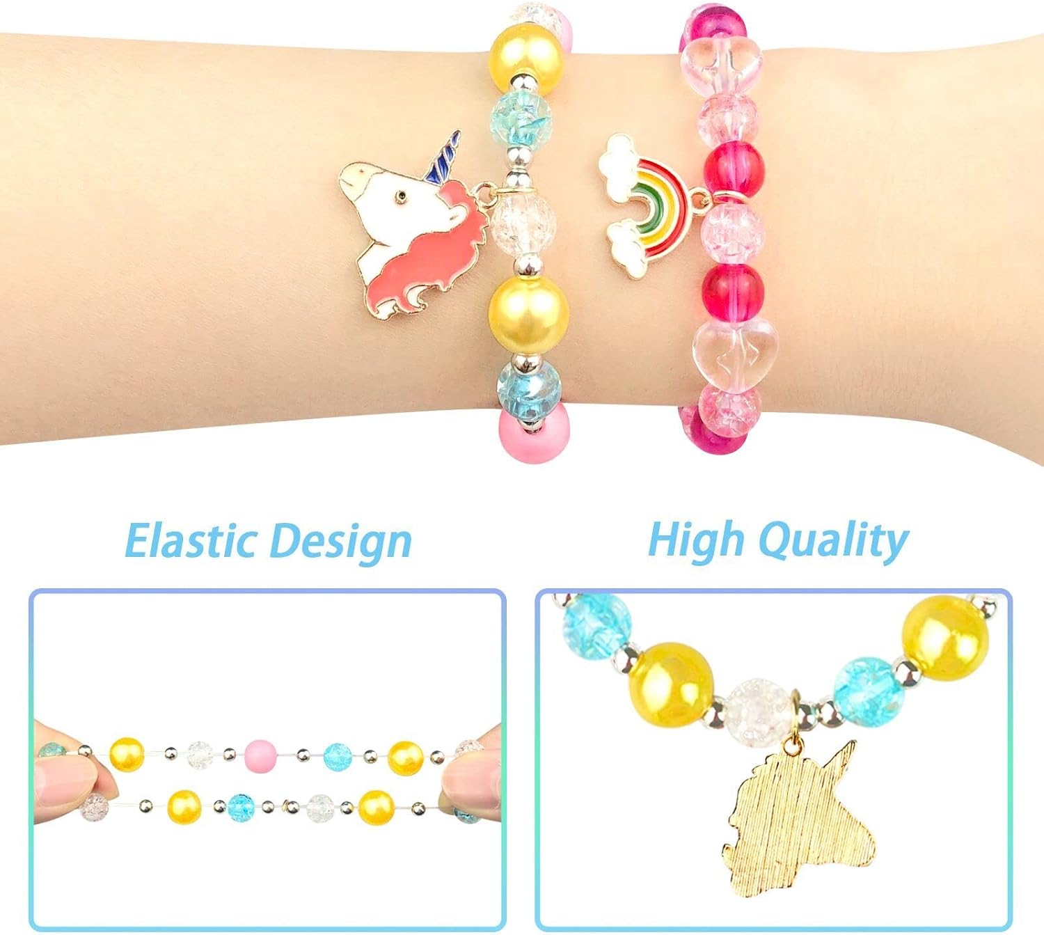 Easter Basket Stuffers for Girls Toddler Teens Prefilled Easter Eggs Fillers with 6 Pack of Beads Bracelet and Ring Inside Easter Gifts Filled Plastic Easter Eggs Stuffers Kids Easter Toys