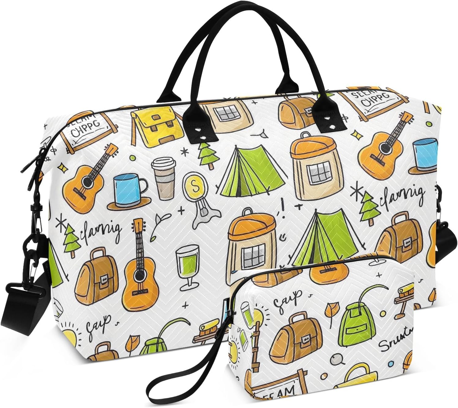 Large Travel Duffel Bag Sports Tote Gym Bag Overnight Weekender Bags Anime Cartoon Tools Carry On Luggage with Toiletry Bags