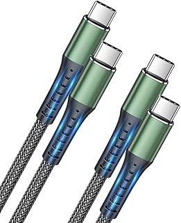 USB C to USB C Cable Fast Charging 2M 2Pack Type C to Type C Cable 60W Pd C to C Charger Cable Fast Charge Braided Lead for iPad Pro Air Macbook Air Pro Samsung S23 S22 S21 S20 Fe A13 Google Pixel 7 6