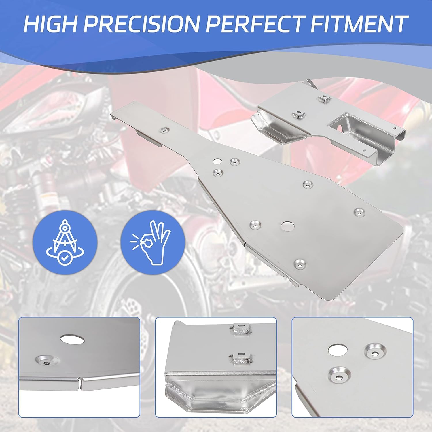 Kojem Skid Plate&Swing Arm Skid Plate Gaurd Compatible with 2006-2020 Yamaha Raptor 700 700R Full Chassis Glide ATV