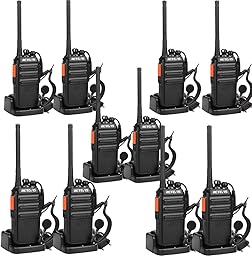 Retevis RT24 Walkie Talkie, PMR446 Licenza-Libero 16 Canali CTCSS/DCS, Walkie Talkie Professionali, Ricetrasmittenti con Auricolare, per Ristoranti, Scuole, Supermercati, Hotel ecc. (Nero,5 Coppia)