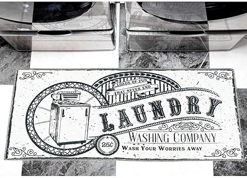 Miniatura 3 de Benissimo Alfombras de tejido suave, alfombra de lavandería de 24 x 56 pulgadas, 85% algodón, divertidas alfombrillas antideslizantes para