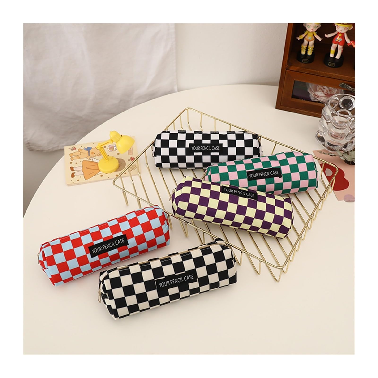 1 astuccio in tela for scuola e ufficio | Kawaii, carino, semplice, versatile, design a scatola(Huangzige)