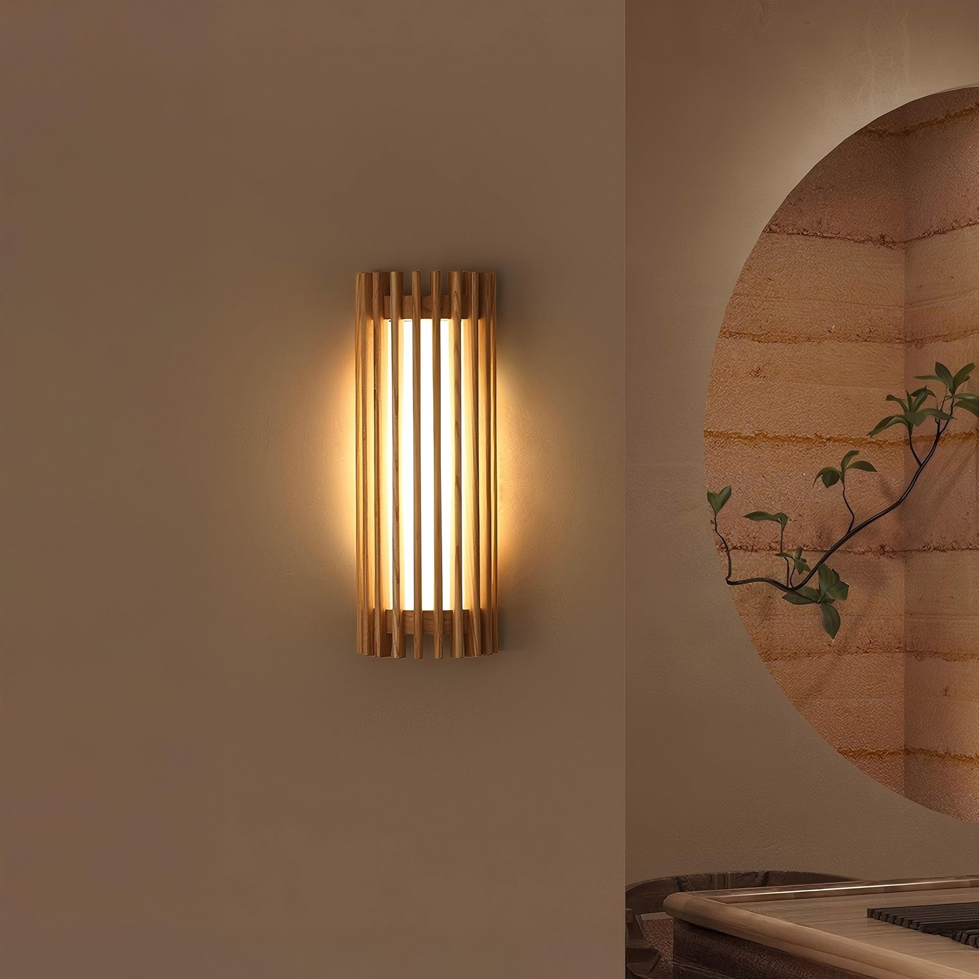 Wandlampe Grid, Moderne Boho Wabi-Sabi Wandbeleuchtung, Milchweißes Glas, 12W LED 3000K-6000K, Energieeffiziente Wandleuchte für Schlafzimmer, Wohnzimmer, Flur