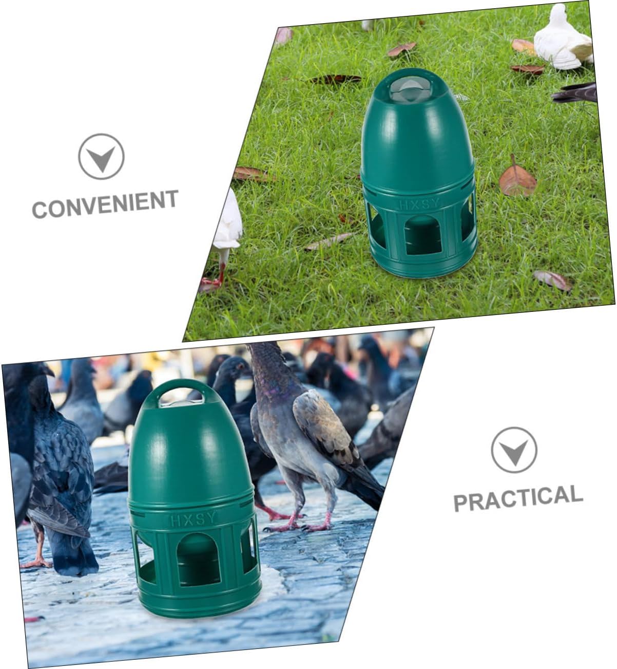 Large Capacity Pigeon Water Dispenser Bird Cage Water Feeder Green Pet Feeder for Pigeons Parrots Doves