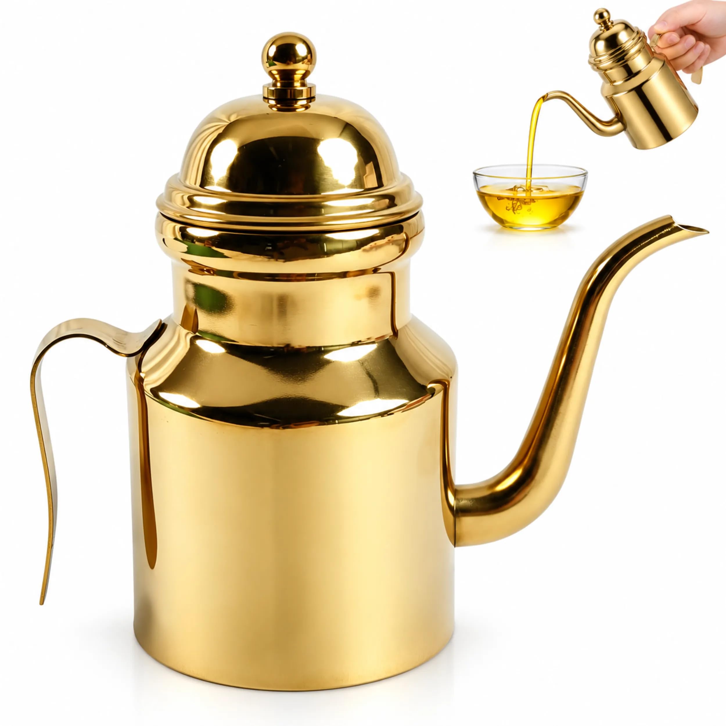 Olive Oil Dispenser Bottle, 450ml Stainless Steel Oil Can