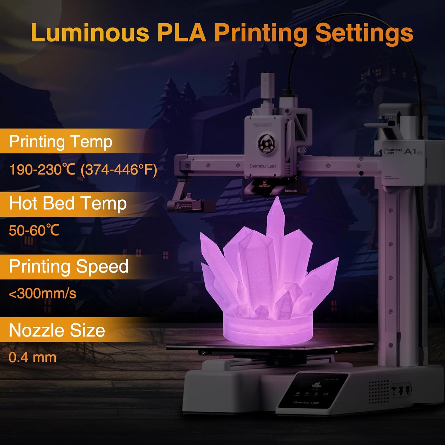 Amoy Glow in The Dark PLA Filament 1.75mm, 6 Colors Glow PLA Filament Bundle, 250g×6 Pack Glow Green/Teal/Purple/Rose Red/Blue-Green/Rainbow 3D Printer Filament, Multicolor Pack 3D Printing Material