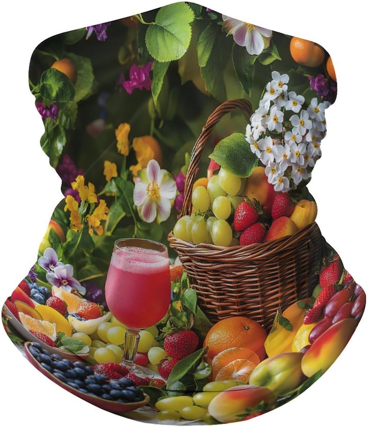 Flowers Fruits Face Cover Neck Gaiters for Men Women Sun Protection Mask Scarf Hiking Bandana
