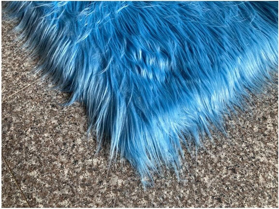 Tissu en fausse fourrure multicolore bleu 170x50cm pour loisirs créatifs couture et patchwork
