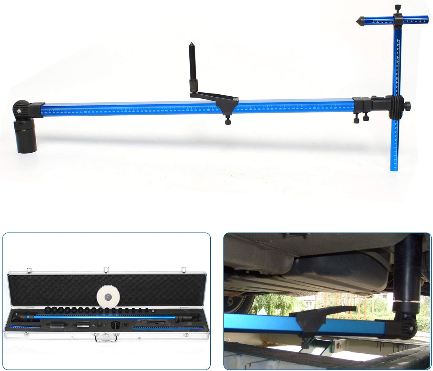 Measuring Ruler, High Precision 2D Measuring System Adjustable Auto Body Frame Machine Repair Tool For Construction, Machinery Maintenance