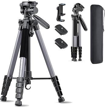 CAMBOFOTO 74 Camera Tripod, Phone Tripod for iPhone Lightweight Tripod
