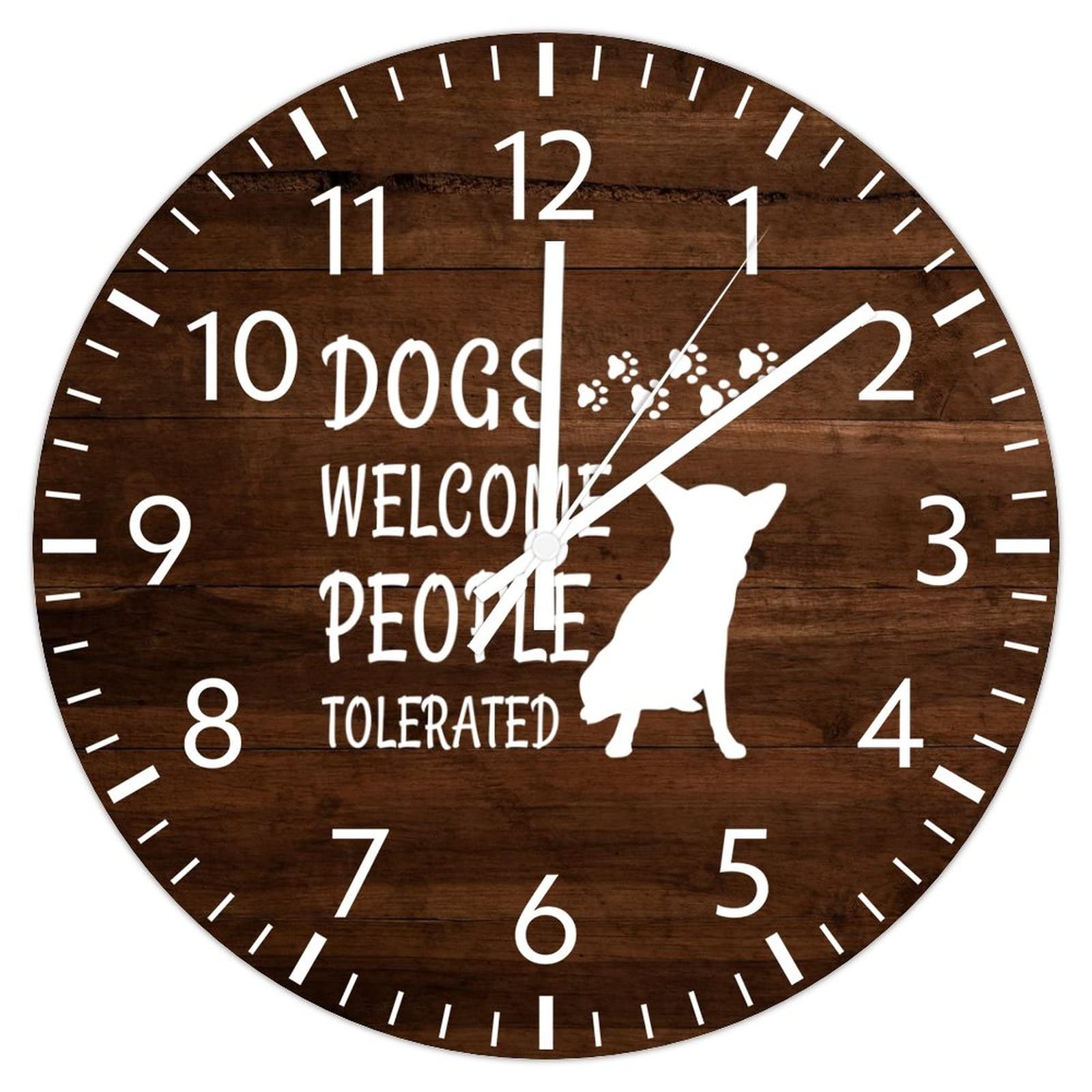 Horloge murale Doberman en PVC de 30,5 cm silencieuse pour la décoration de maison