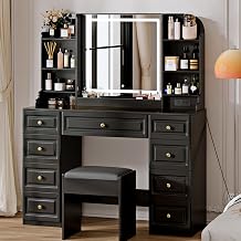 Arulvmrn Vanity Desk with 29.53" HD Lighted Mirror, SZT-91