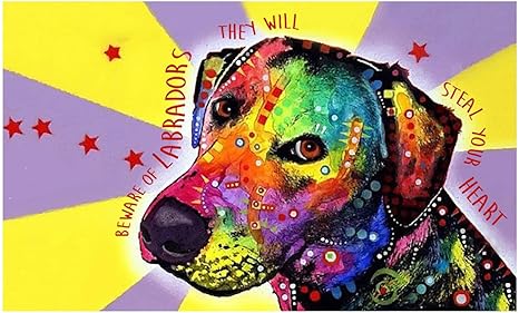 Amazon Co Jp 抽象的な色落書きペット犬の手紙キャンバスウォールアート画像動物のポスターとプリント子供部屋の装飾絵画30x50cmフレームレス ホーム キッチン