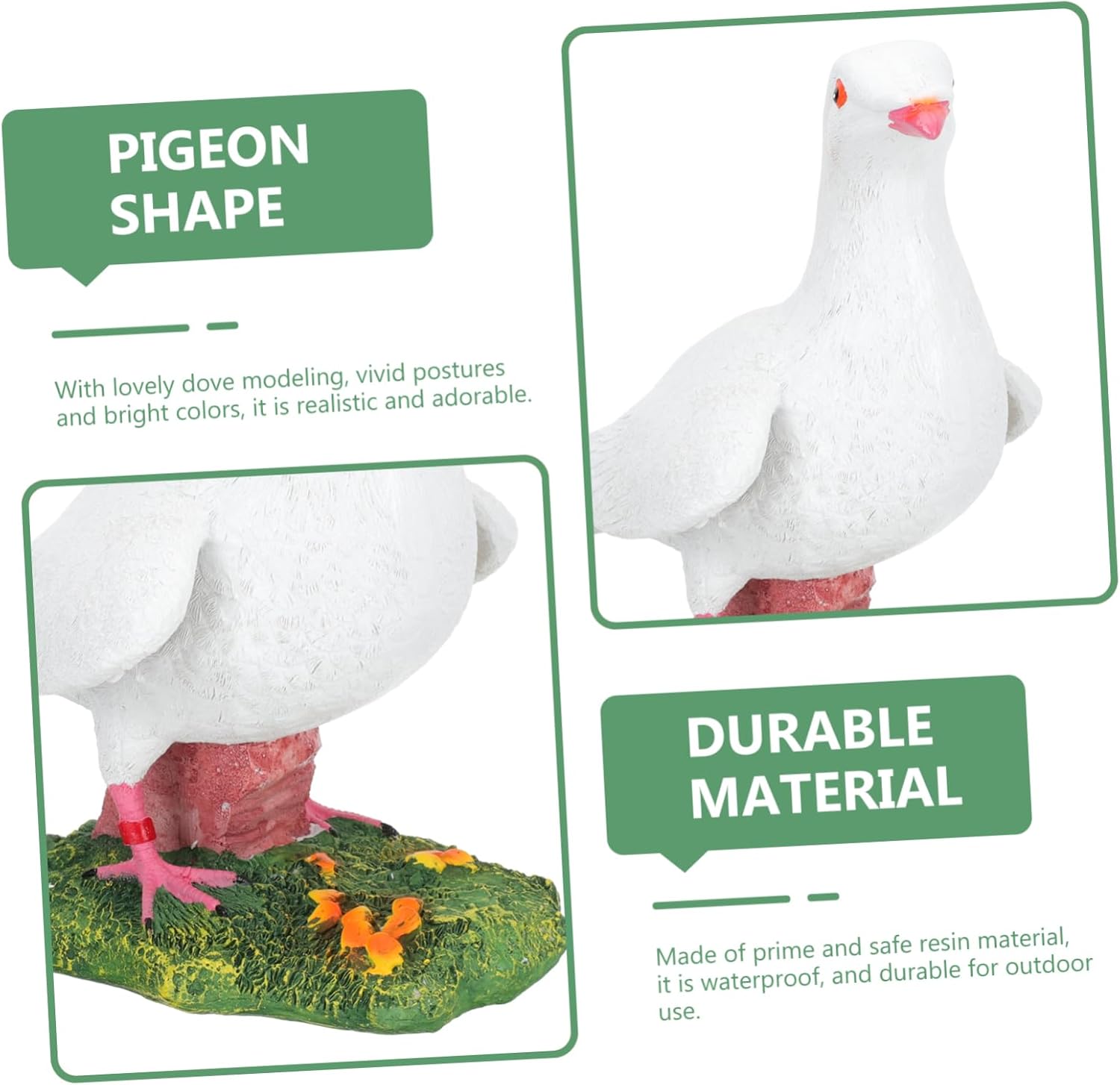 Resin Animal Ornaments Realistic Bird Statue for Outdoor Indoor Garden Decor
