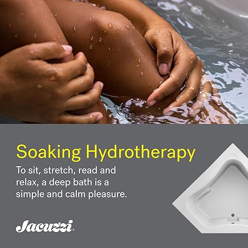 Miniatura 6 de JACUZZI SIGNATURE - Bañera de acrílico para remojar, antideslizante, colocación de drenaje central, 60 pulgadas de largo x 60 pulgadas de ancho,
