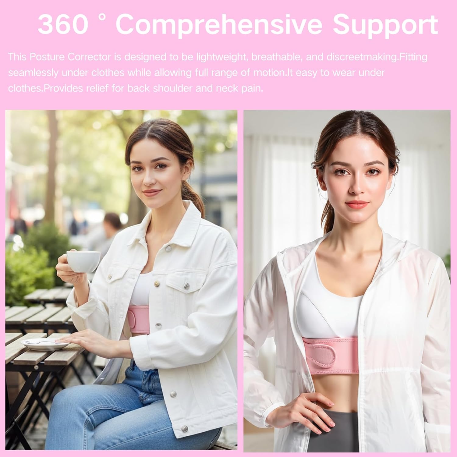 Back Brace Posture Corrector for Women - Adjustable Upper Posture Support Bras for Neck Shoulder Back Straightener - Comfortable Posture Corrector Invisilite Hunchback Slouching Under Clothes (Small)