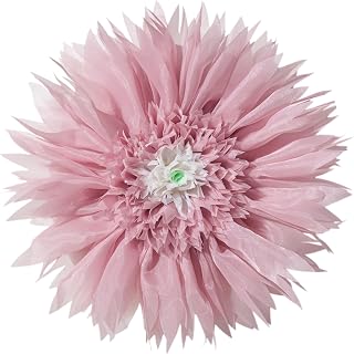 3D Flower Round Velvet Throw Pillow with Insert Pink Aesthetic Decorative Daisy Pillow Boho Farmhouse Floral Accent Cushion for Bed Couch Car Chair Living Room Home Decor 14Inch Rose Gold