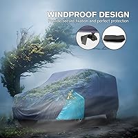 Vista 6 de Funda de coche impermeable de 2 puertas, para todo tipo de clima para automóviles, cubierta completa para exteriores con protección contra lluvia