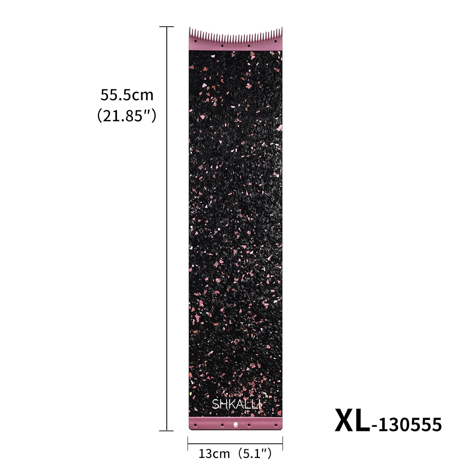 Forged Carbon Fiber Hair Coloring Board with Comb Teeth, Embedded Glitter Flakes Professional Lightweight Highlighting Tool, (Glitter Pink) (Size XL_130555)