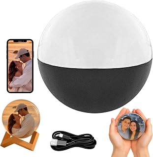 Memory Orb Ball Inside Out, 2.7" Crystal Video Ball Save All of Your Core Memories on This, Memory Sphere Personalized LED Photo & Video, Gift for Anniversary, Birthday, Wedding (Black-APP)