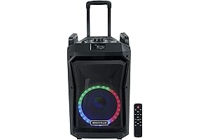 Rockville RockNGo 800: Portable Wireless Bluetooth Speaker with Wheels and LED Lighting!