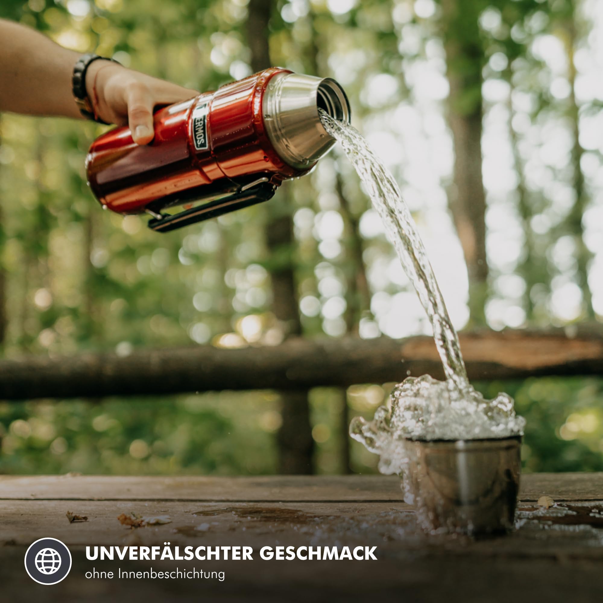 THERMOS STAINLESS KING Thermosflasche 1,20 l, 24 h heiß, charcoal black mat | 24 h kalt, mit Trinkbecher und Griff, absolut dicht, Edelstahl-Isolierflasche, spülmaschinenfest, schwarz matt