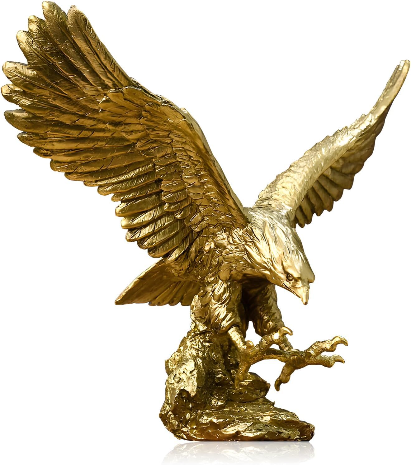 Eagle Statue Decoration, Eagle Sculpture Modern Home, Office Figurine Decor Desktop Decoration, Animal Ornament for Home, Study, Living Room, Office, Art Gifts (Gold04)