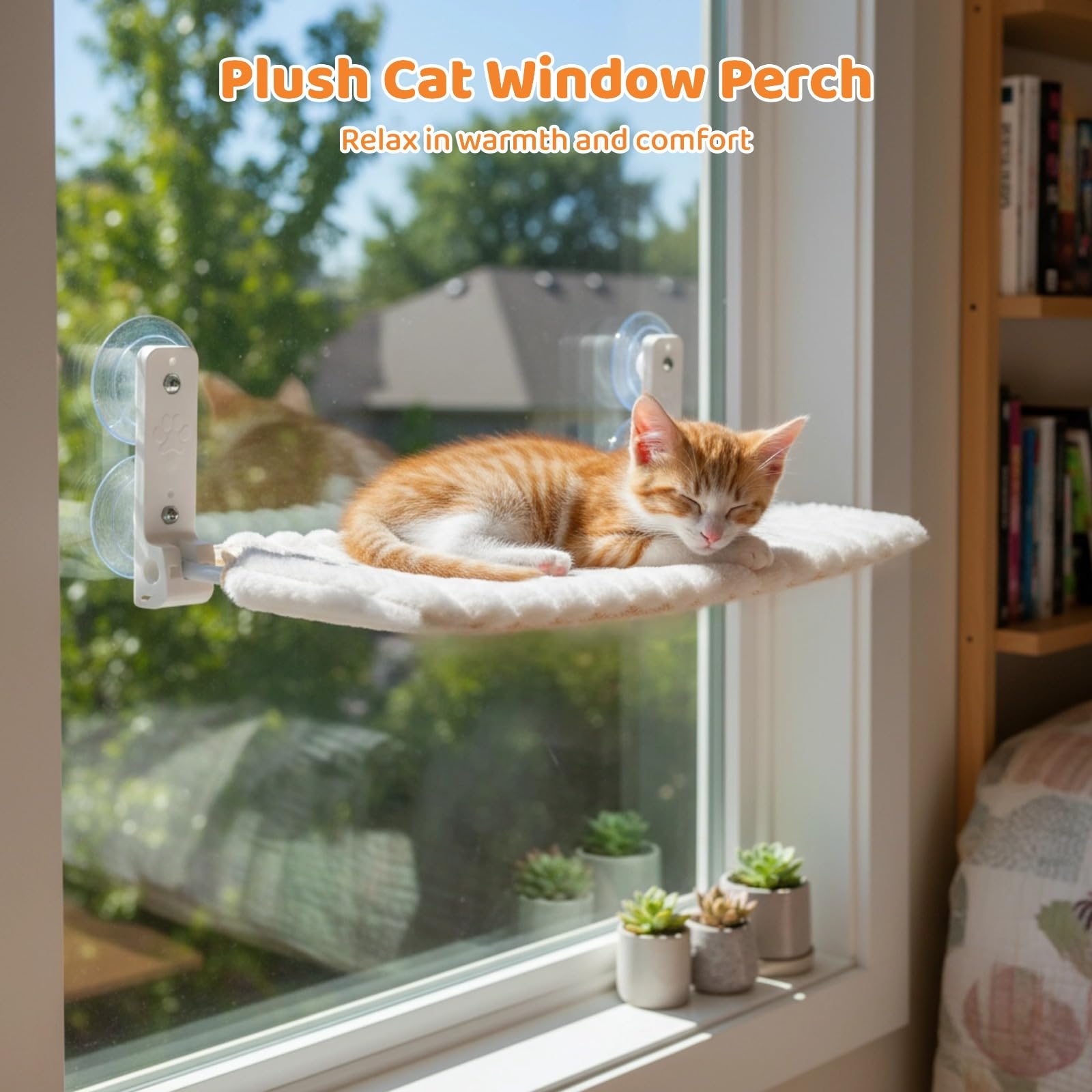 Tumbona plegable para gatos con ventosas fuertes, hasta 4,5 kg, ahorra espacio, 52 x 30 cm