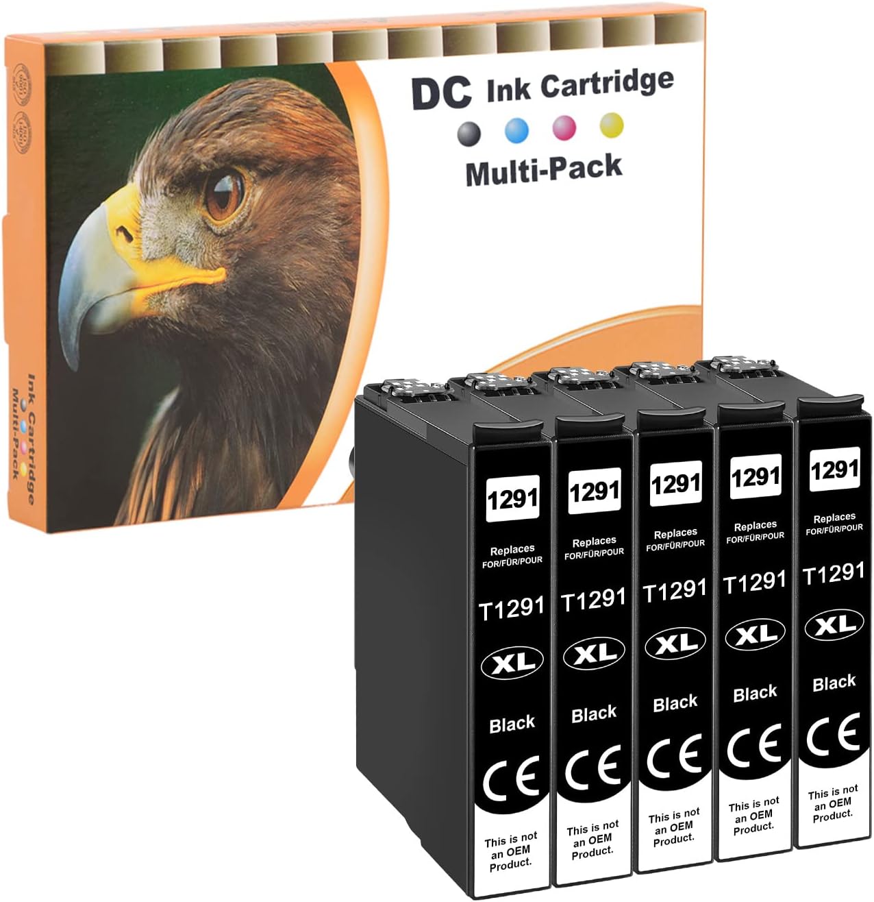 LOSMANN D&C T1295 Printer Cartridges Compatible with Epson 129XL T1291 Black for Workforce WF-3520 WF-3540 WF-7525 WF-7515 Stylus SX-235W SX-425W SX-440W SX-445W SX-535W Off. ice BX-633 0 (5 Black)