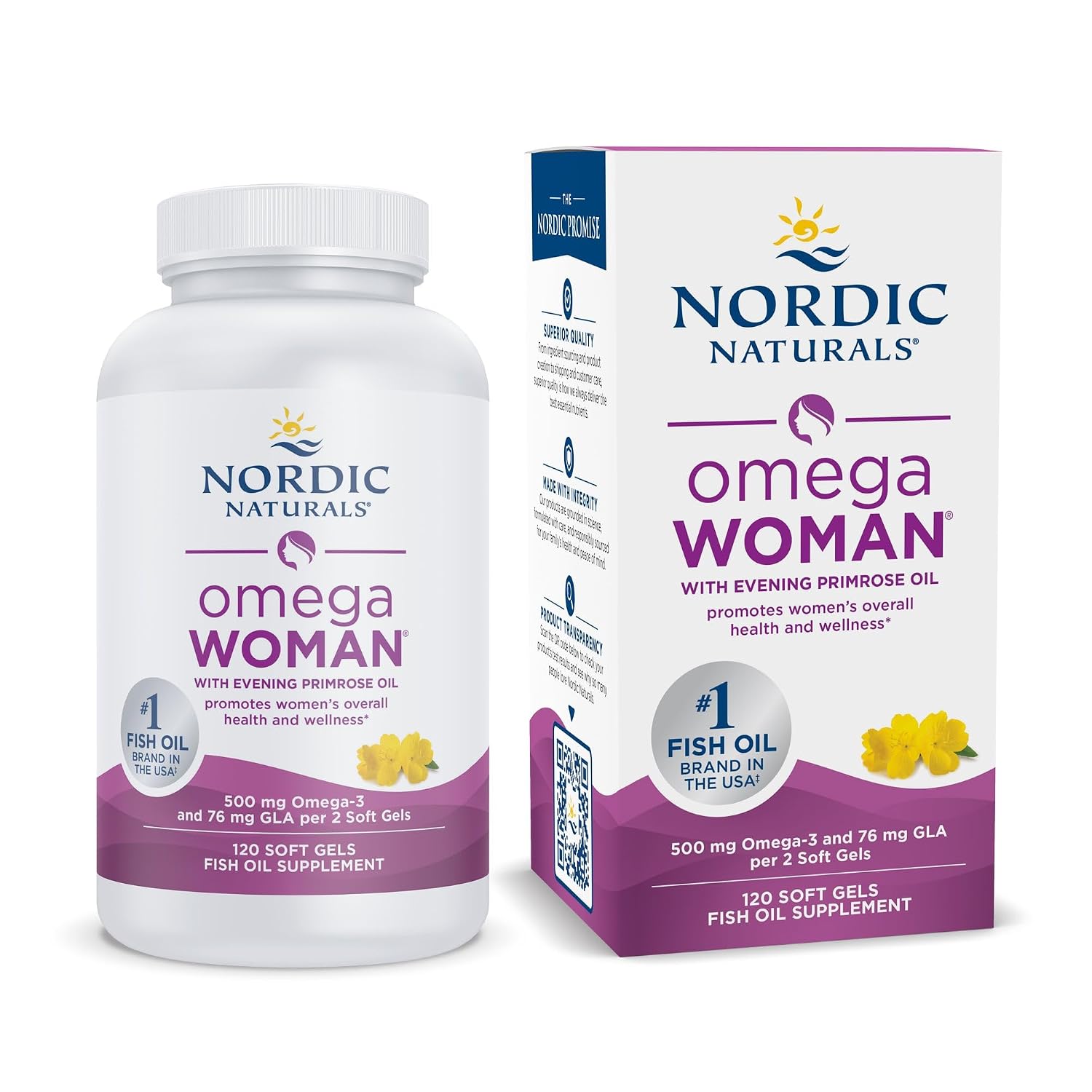 Nordic Naturals Omega Woman | 500 Mg Omega-3 Fish Oil Omega 6 GLA & 800 Mg Evening Primrose Oil | Omega 3 For Women Suppor... - Review, Price and Buying Guide