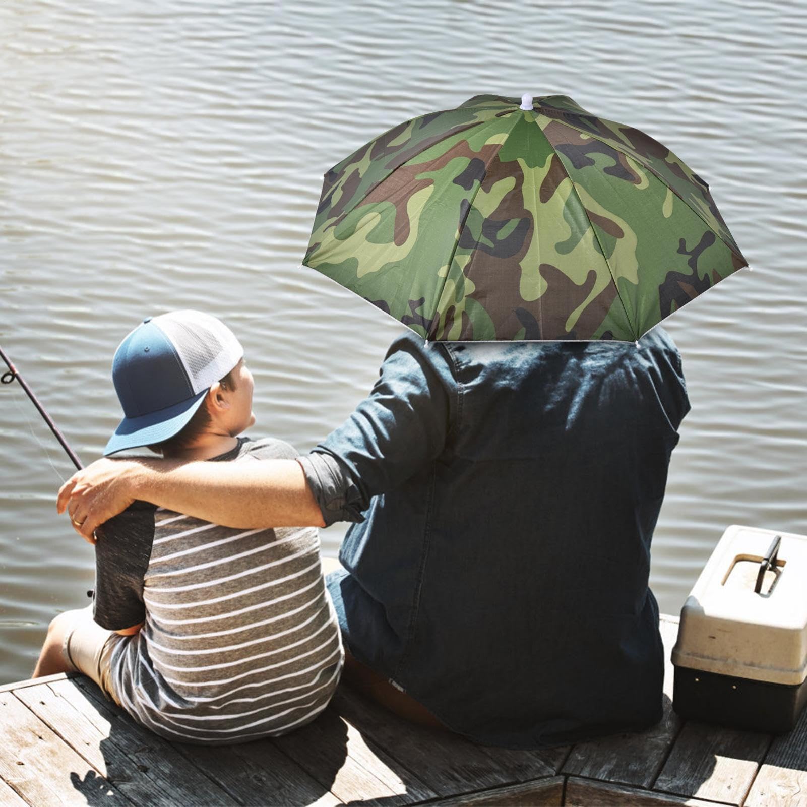 Generico Cappello a Ombrello,Cappello a Ombrello da a Mani libere | Protezione UV Cappuccio per Copricapo Regolabile per Golf Campeggio Spiaggia Giardinaggio Parasole all'aperto