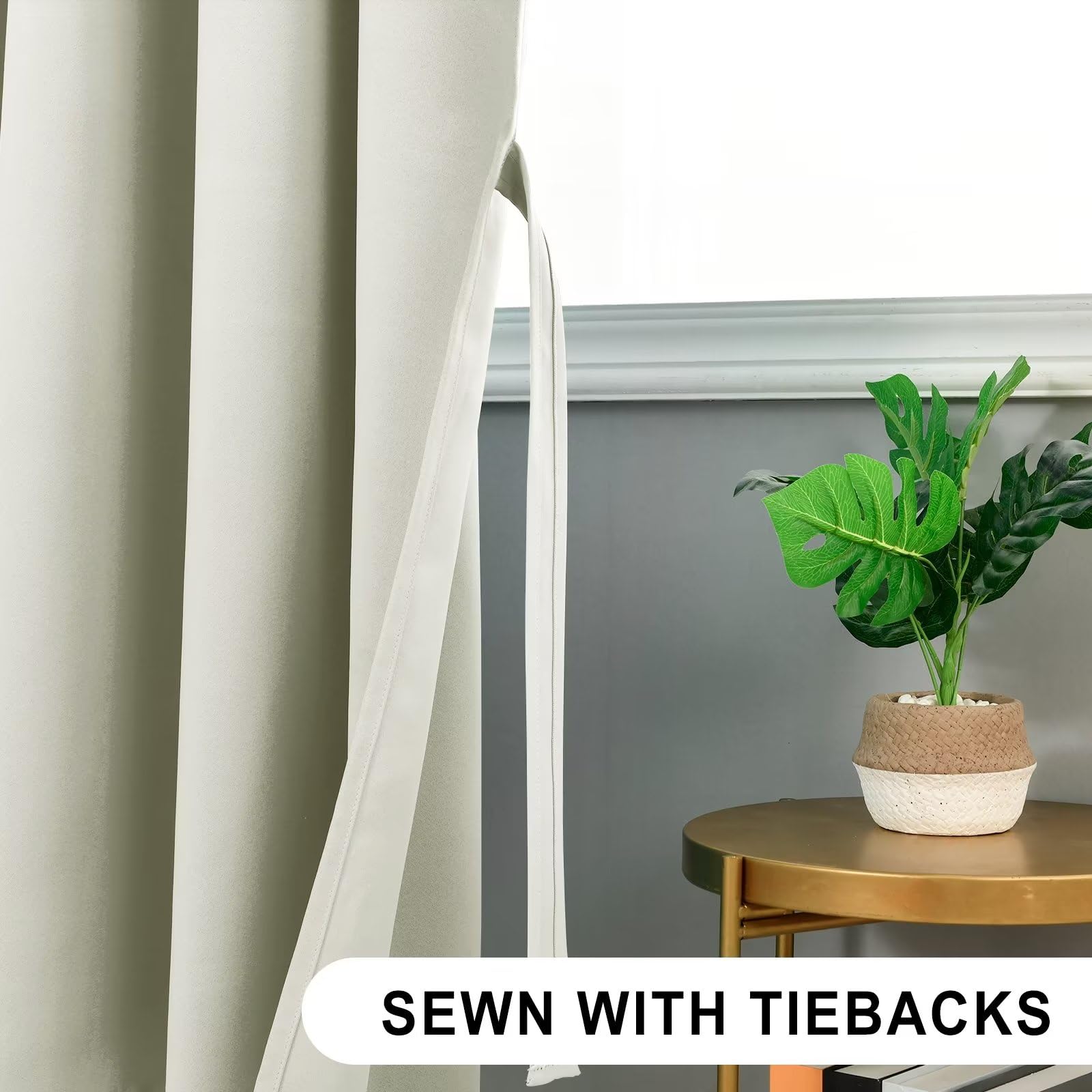 DWCN Blackout Curtains for Bedroom Thermal Insulated Curtain with Tiebacks Pencil Pleat Curtains for Living Room 46 x 72 inch Length - Image 3