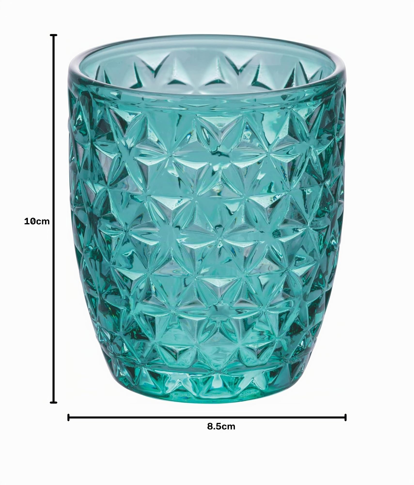 Villa d'Este Home Tivoli Set 6 bicchieri acqua 350 ml in pasta di vetro colorato trasparente, Geometrie Ocean