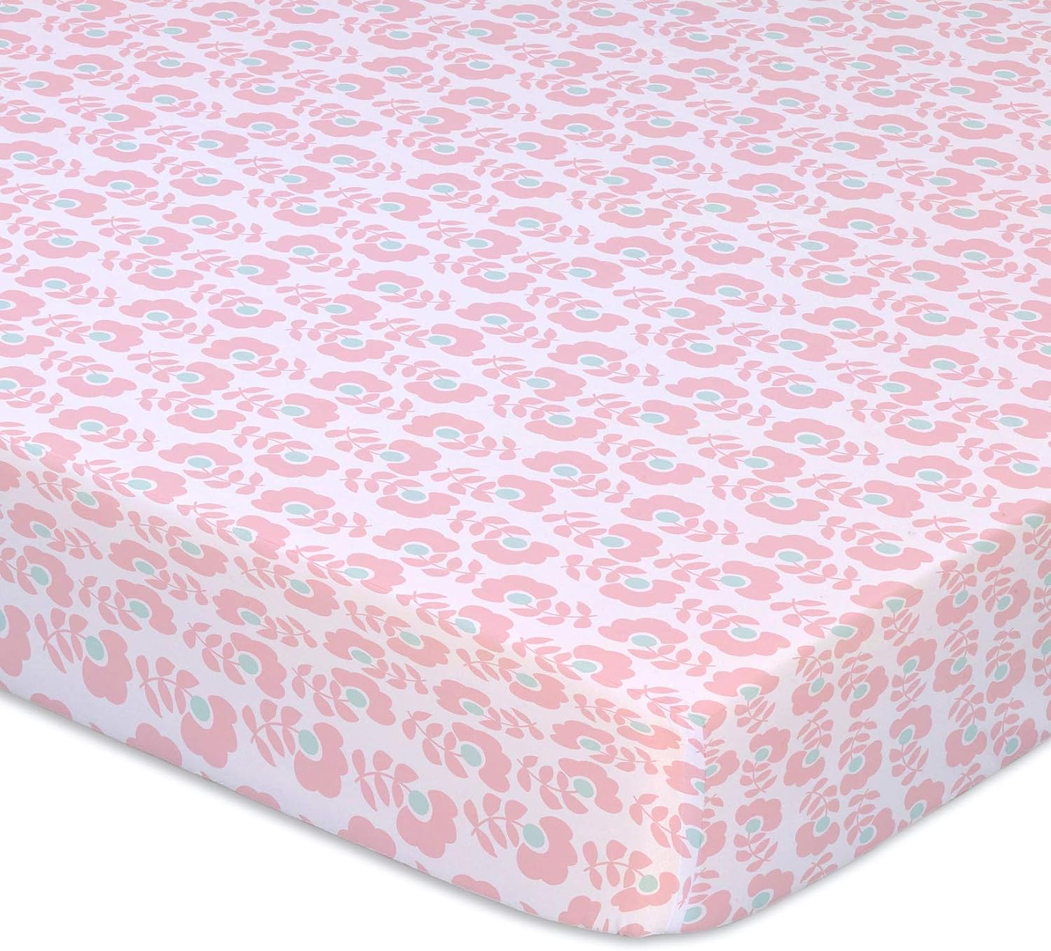 The Peanutshell Fitted Pack n Play, Playard, Mini Crib Sheets for Baby Girls | 2 Pack Set | Pink & Gold Butterfly and Pink Ditsy Floral