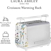 Vista 6 de VQ Laura Ashley Elveden White Stainless Steel 2 Slice Toaster Multi-Functional Bagels & Bread Toaster 2 Slice with Adjustable Heating & Defrost