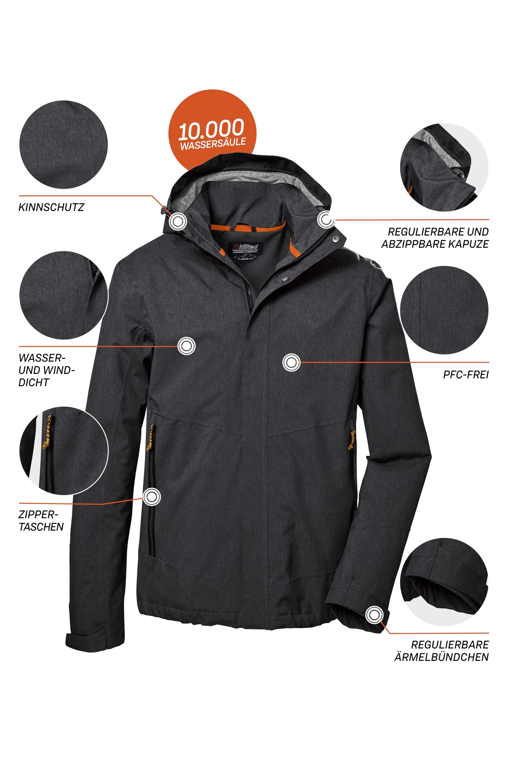 Killtec Herren Kos 53 Mn Jckt Funktionsjacke/Outdoorjacke mit abzippbarer Kapuze (1er Pack)