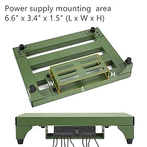 SOYAN 14" x 10.6" Aluminum Alloy Guitar Pedal Board with Power Supply Tray, Carry Bag & Mounting Tapes Included (Green, APB-14GN)