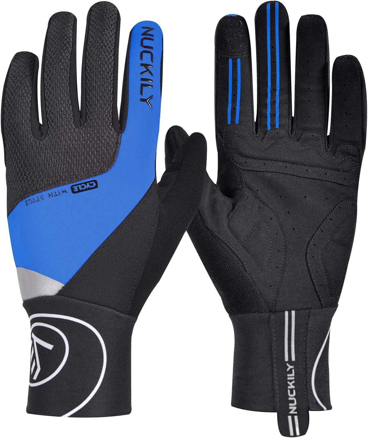 NUCKILY Winter Thin Thermal Gloves, Touch Screen Anti-Slip Cycling Gloves Lightweight Running Gloves Warm Liner Gloves Windproof Outdoor Running Driving Climbing Skiing Gloves Men Women Ladies