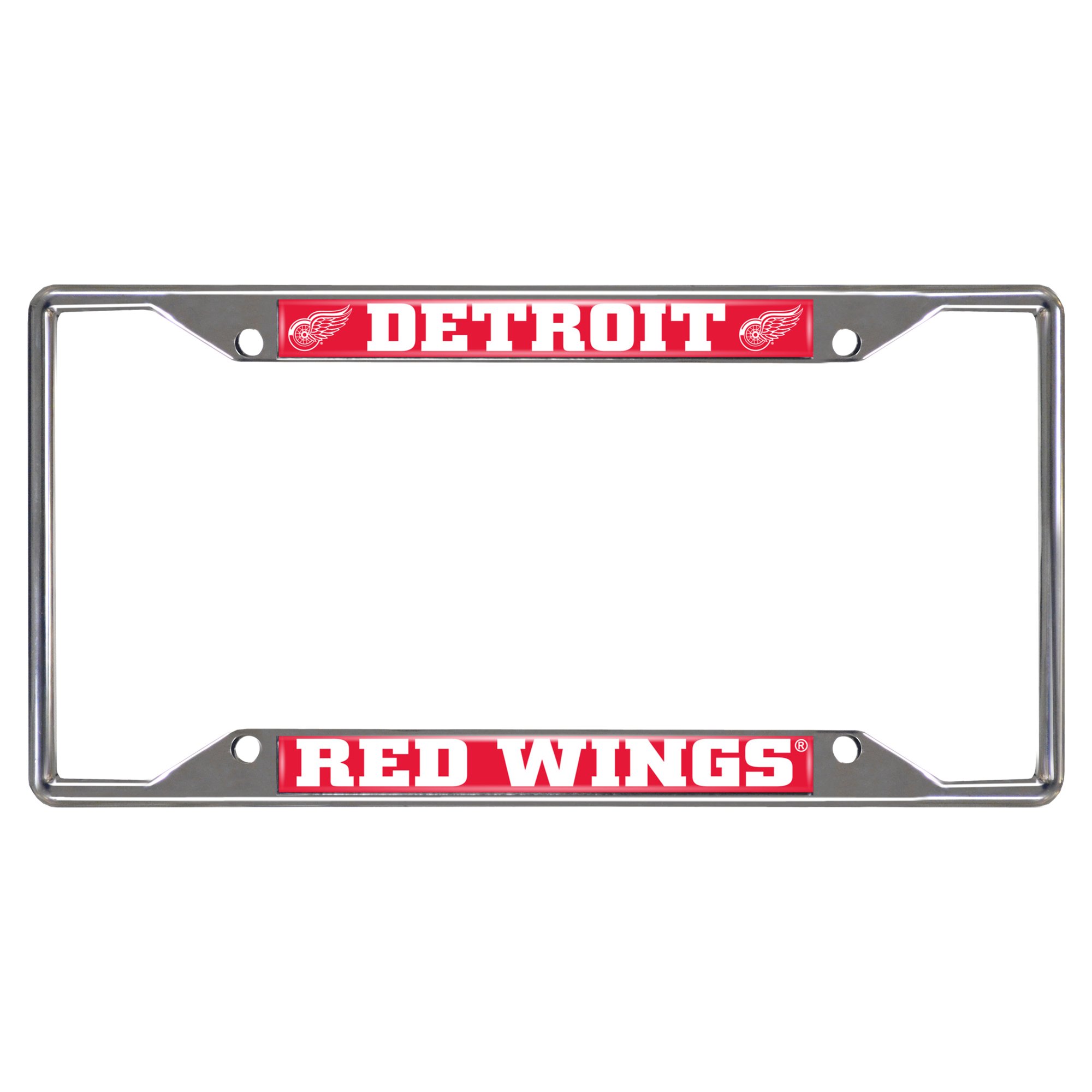 FANMATS 14793 Detroit Red Wings Chrome Metal License Plate Frame, Team Colors, 6.25in x 12.25in