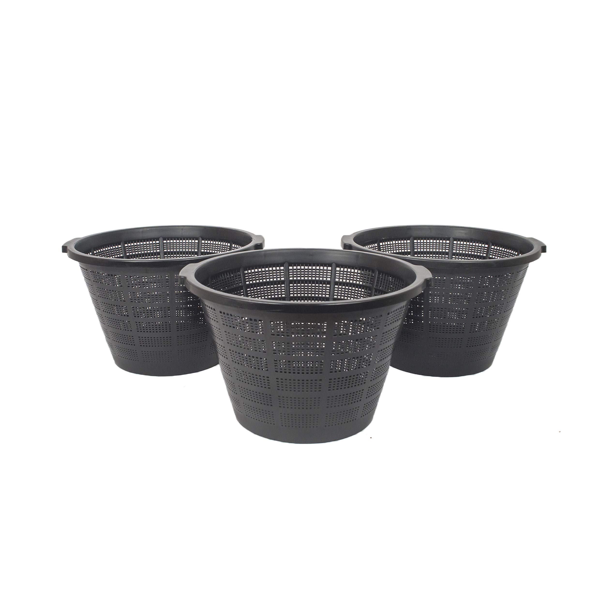 3 Pflanzkörbe XXL 40 cm Wasserpflanzenkorb für Gartenteich - Pflanzkorb gut für Anzucht Gewächshaus Teichpflanzen Seerosen Kunststoff Aquarium Pflanzen Korb Gartenteich Gewächshaus Zubehör