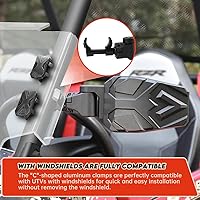 Vista 4 de Espejos laterales UTV, espejo UTV plegable y restablecimiento automático en caso de colisión, se adapta a barras antivuelco de 1.5 a 2 pulgadas