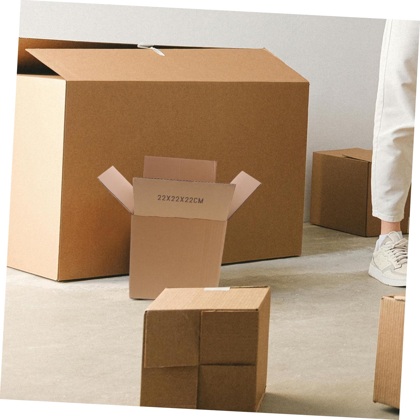 NUOBESTY 5 Stück Braune Kartonverpackungen aus Papier Quadratische Umzugskartons Robuste Verpackungsmaterialien zum Transportieren und Einfachen Tragen