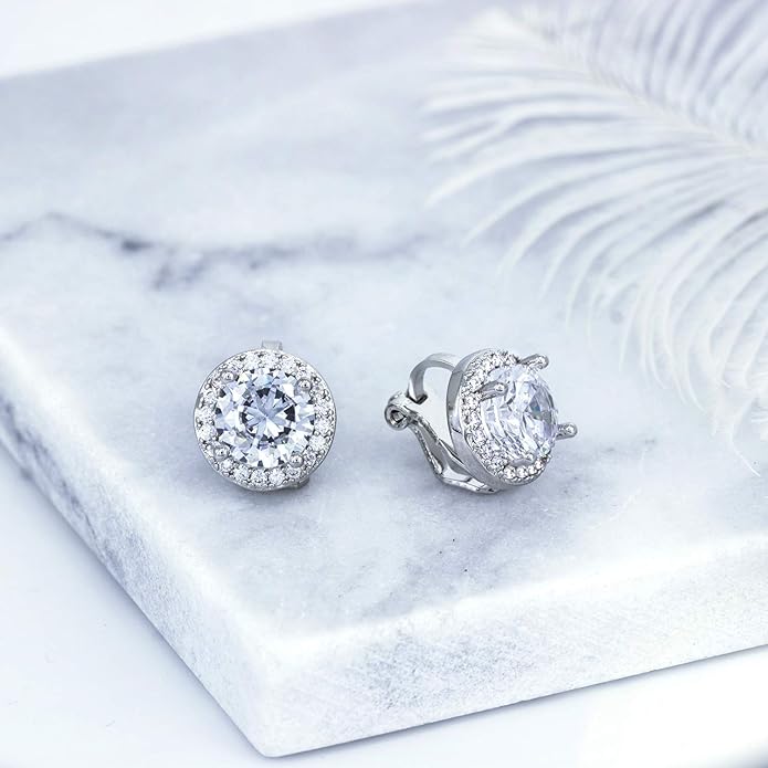 Aretes de Clip YOQUCOL con Cristal Zirconia Cúbica para Mujer miniatura 6