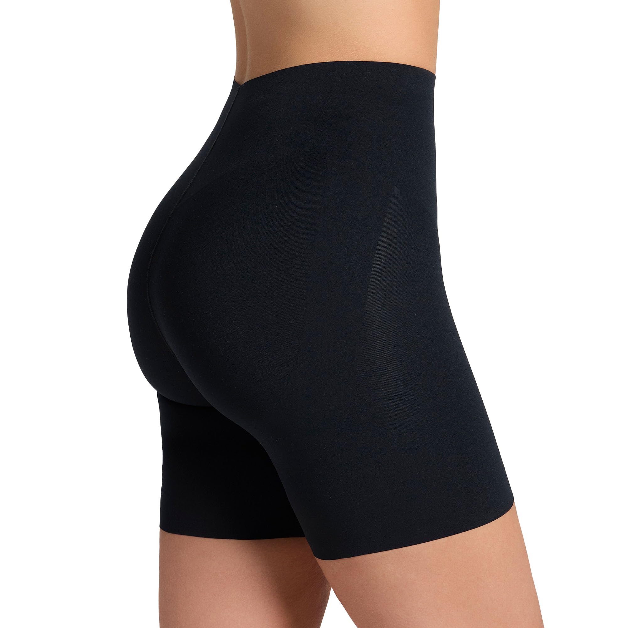 Leonisa Seamless Butt Lifter Shaper Short Moderate Compression Shapewear Shorts for Tummy Control Under Dresses and Skirts, 700 - Black, Medium
