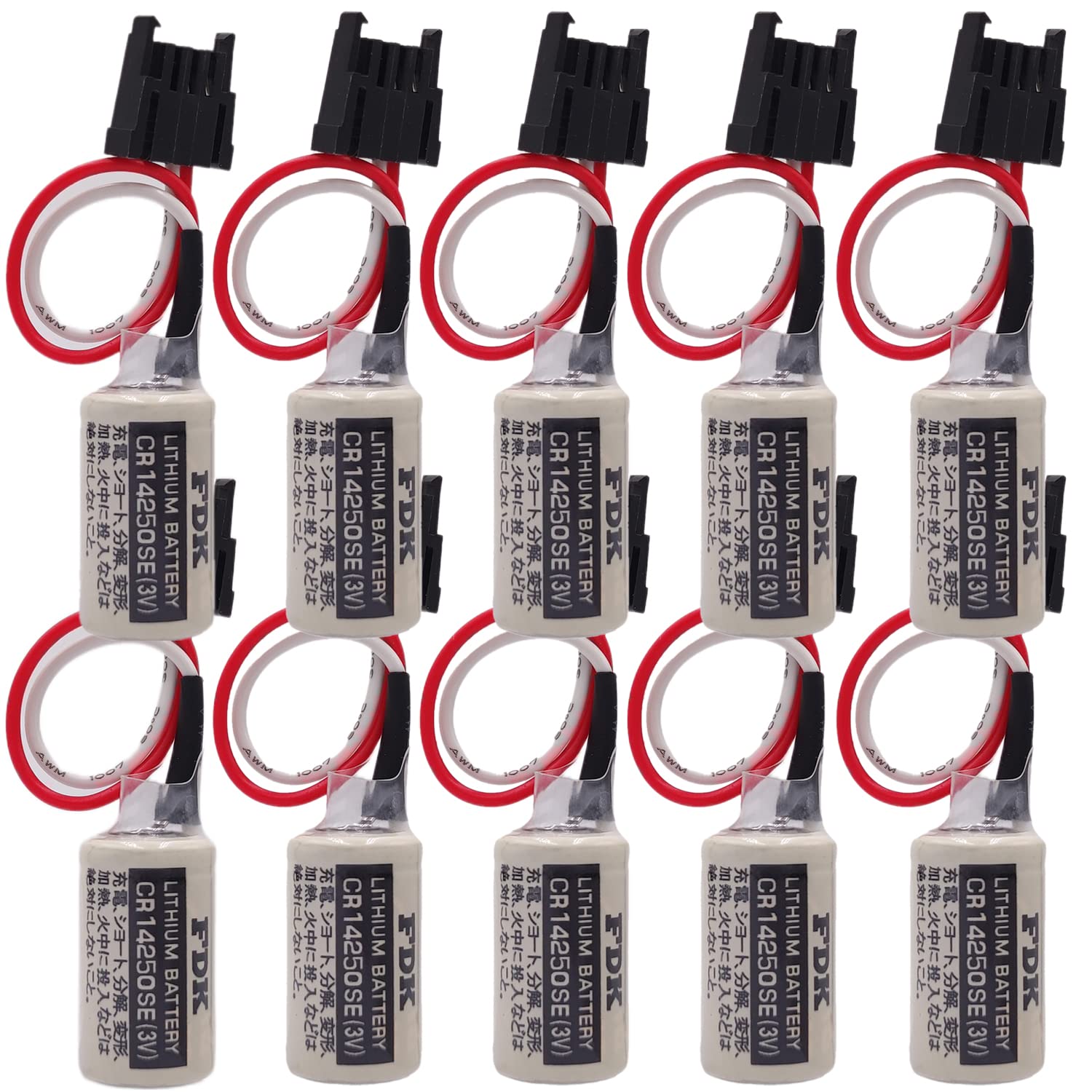 DCYNXC (10-Pieces for Sanyo FDK CR14250SE 1/2AA 3V PLC Battery 1747-BA Backup Power Supply