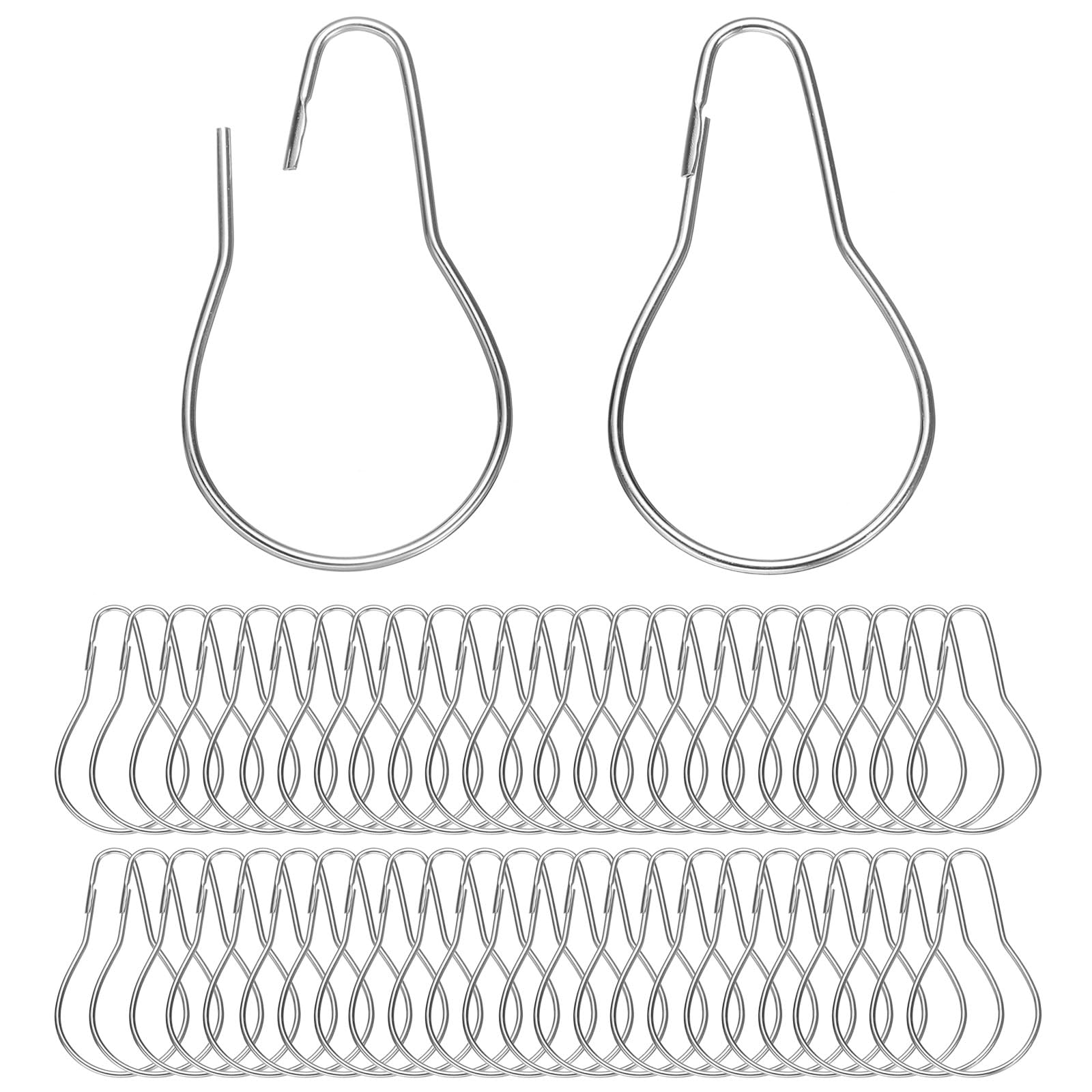 Crochets de rideau de douche en métal solides pour aménagement de salle de bain