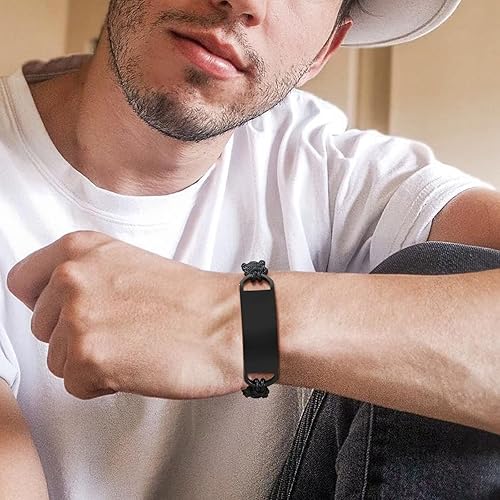 Miniatura 6 de XUANPAI Pulsera de alerta médica para mujeres, hecha a mano, ajustable, de cuerda trenzada para hombrespulsera de identificación médica para hombres